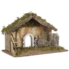 Capanna per presepe cm 50x30xh31 altezza, muschio, legno