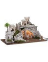 Palestinian-style illuminated nativity scene with Landi