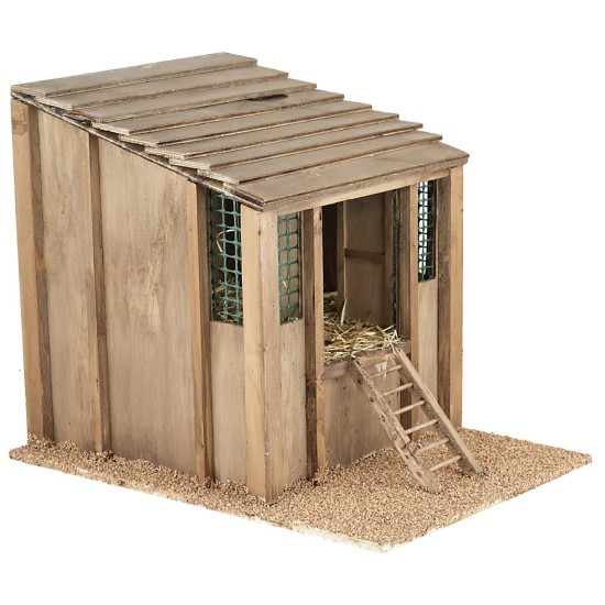 Illuminated chicken coop with moving rooster with sounds cm