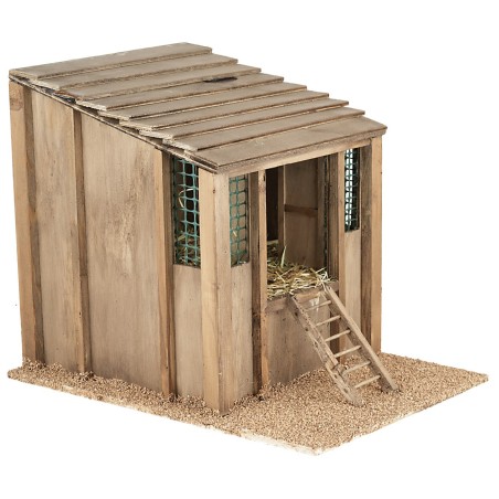 Pollaio illuminato con gallo in movimento che canta cm 24x34x27h