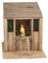 Illuminated chicken coop with moving rooster with sounds cm