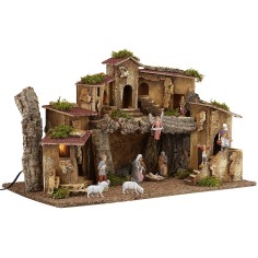 Presepe illuminato completo di statue Landi Moranduzzo 2