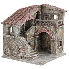 Palazzo con patio interno e scalinata cm 22,5x22,5x24,5 h 2