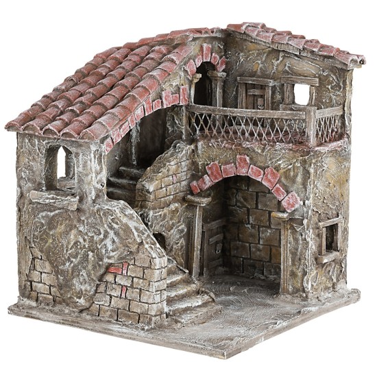 Palazzo con patio interno e scalinata cm 22,5x22,5x24,5h patio