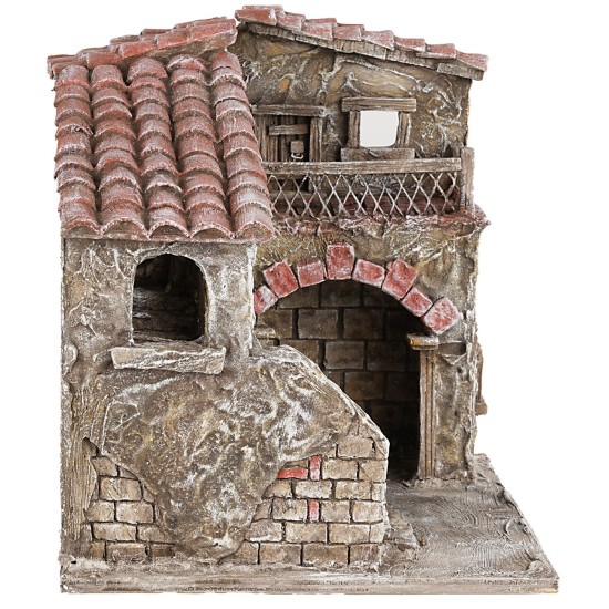 Palazzo con patio interno e scalinata cm 22,5x22,5x24,5 h