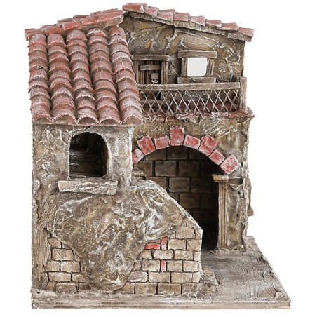 Palazzo con patio interno e scalinata cm 22,5x22,5x24,5h patio