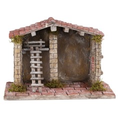 Artisan high-quality hut for nativity scene cm 30x18x21h