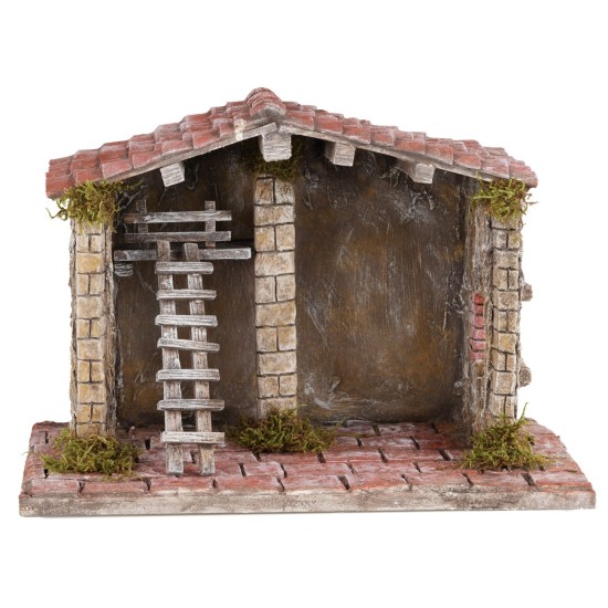 Capanna artigianale di pregio per presepe cm 30x18x21h