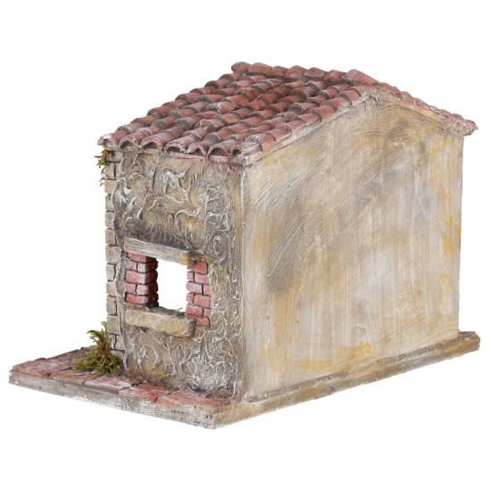Cabaña artesanal de calidad para pesebre cm 30x18x21h