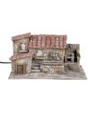 Farmhouse with moving water mill, dimensions 32x20x18 cm