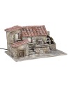 Casona con molino de agua en movimiento de 32x20x18 cm h