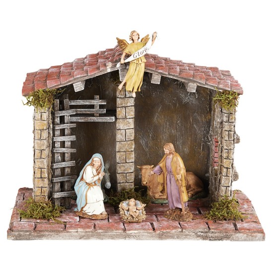 Capanna artigianale di pregio per presepe cm 30x18x21h presepe