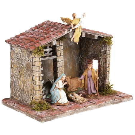Capanna artigianale di pregio per presepe cm 30x18x21h legno