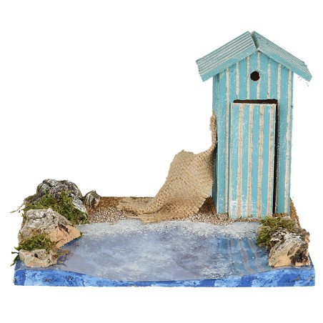 Tratto di spiaggia con capanno cm 19x15x15 h