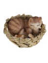 Gato en modelos surtidos que duerme en una cesta Ø 4 cm