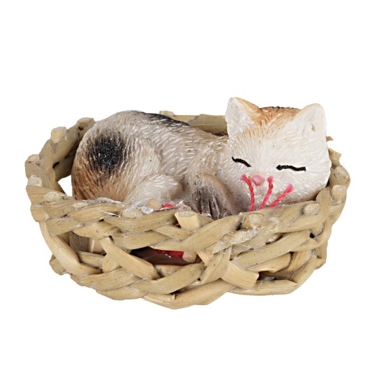 Gatto in modelli assortiti che dorme in una cesta Ø 4 cm