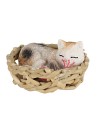 Gatto in modelli assortiti che dorme in una cesta Ø 4 cm