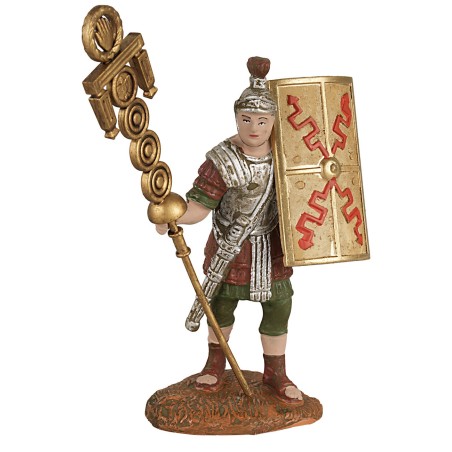 Roman legionary with shield and signum, Oliver series, 10 cm