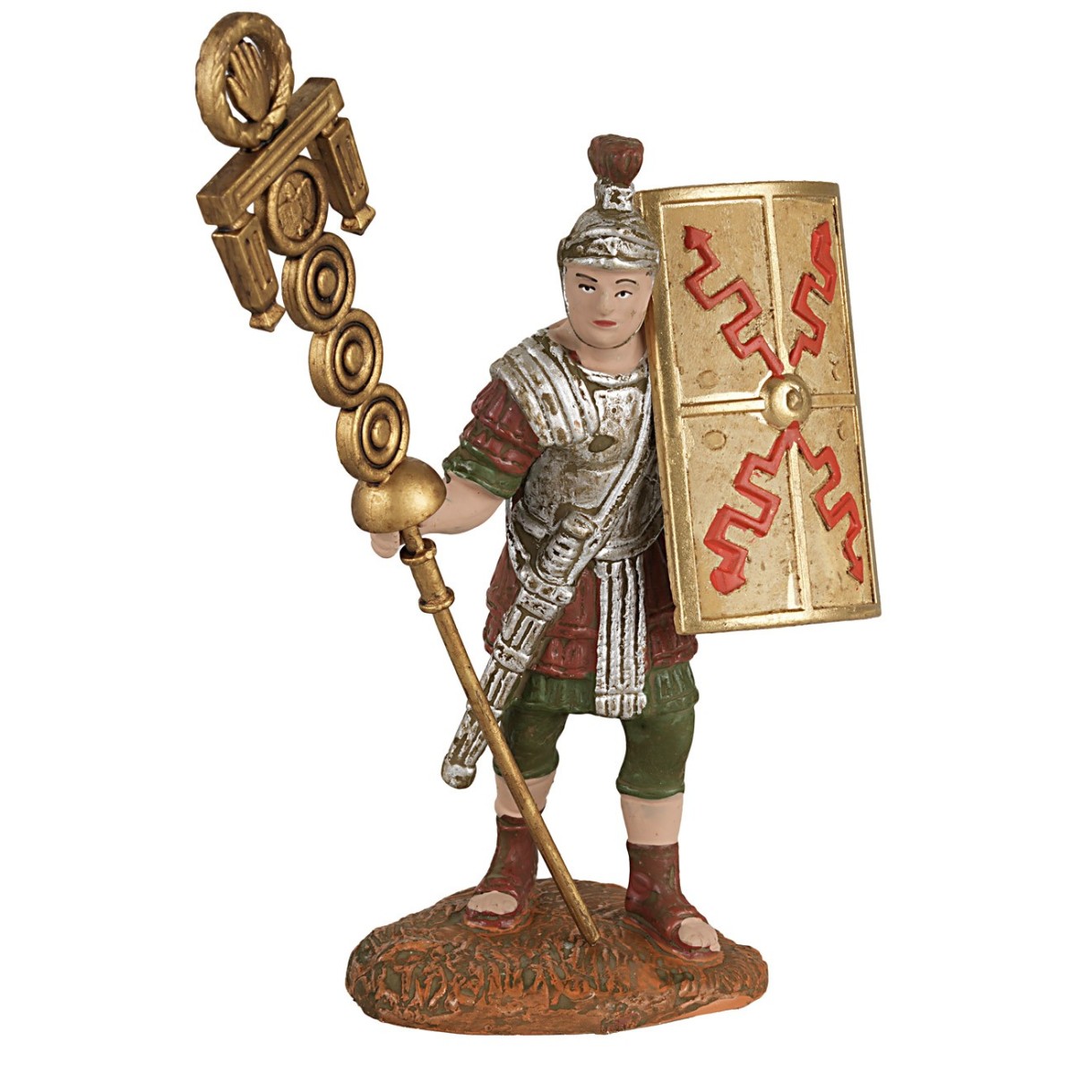 Soldato Romano Con Scudo Moranduzzo – Statuetta Multicolore 3,5 Cm, Decorazione Natalizia E Collezionismo