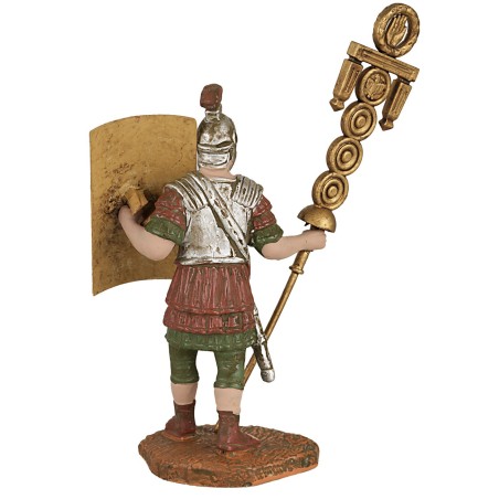 Legionario romano con scudo e signum serie Oliver 10 cm