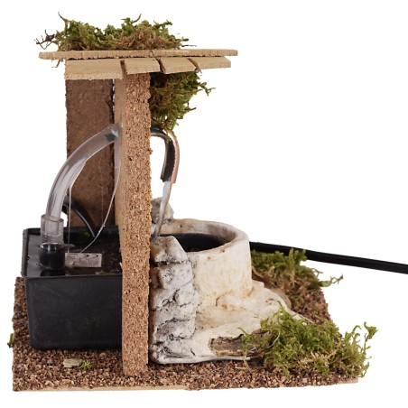 Fuente de piedra funcional a corriente para pesebre 15x14,5x13h