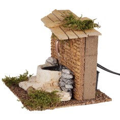 Fuente de piedra funcional a corriente para pesebre 15x14,5x13h 2