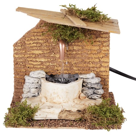 Fuente de piedra funcional a corriente para pesebre 15x14,5x13h