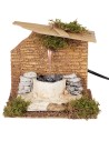 Stone fountain powered by electricity for nativity scene