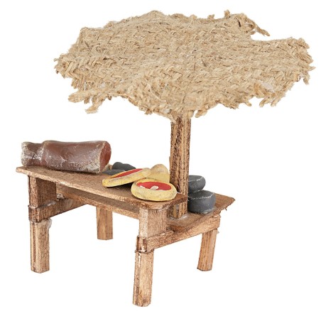 Bancarella con pizze e formaggi cm 13x11,5x12 h