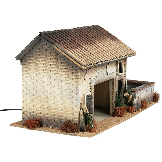 Cascinale con mulino ad acqua funzionante cm 50x25,5x27h 5x27h