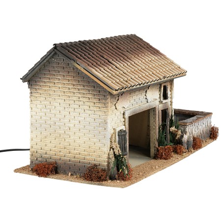 Casona con molino de agua funcionando cm 50x25,5x27h