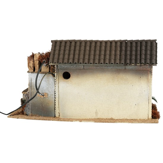 Farmhouse with functioning water mill, dimensions 50x25.5x27 cm.