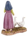 Peasant woman with geese 12 cm in resin Martino Landi