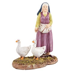 Contadina con oche 12 cm in resina Martino Landi