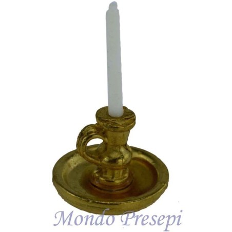 Candelero con vela de 3 cm de altura. Mundo Belenes