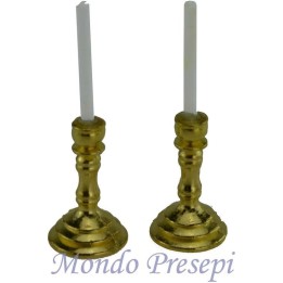 Set 2 cantelabri with candle