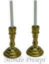 Set 2 candelabri con candela