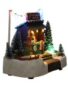 Christmas scene with stall complete with lights and sounds