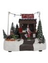 Christmas scene with stall complete with lights and sounds