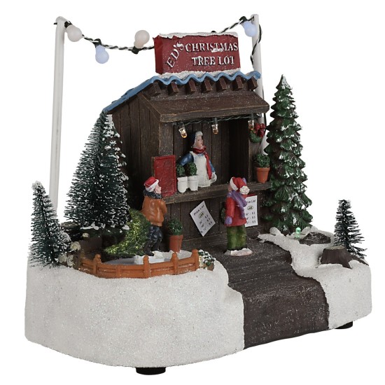 Christmas scene with stall complete with lights and sounds