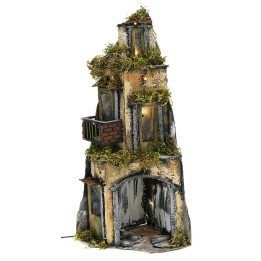 Borgo ad angolo in stile napoletano completo di luci cm