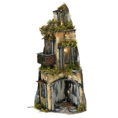 Corner village in Neapolitan style complete with lights cm