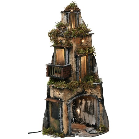 Corner village in Neapolitan style complete with lights cm