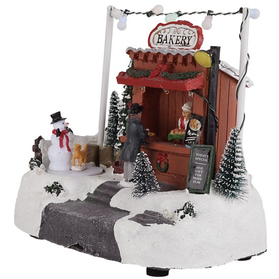 Bancarella per mercatino di Natale con luci e suoni cm