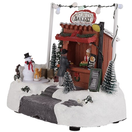 Christmas market stall with lights and sounds cm 20.5x13x18h