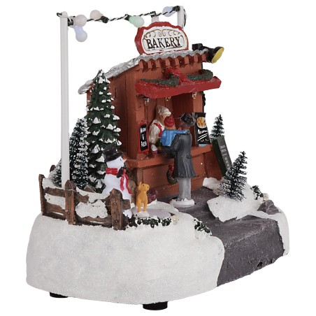 Puesto para mercado de Navidad con luces y sonidos cm
