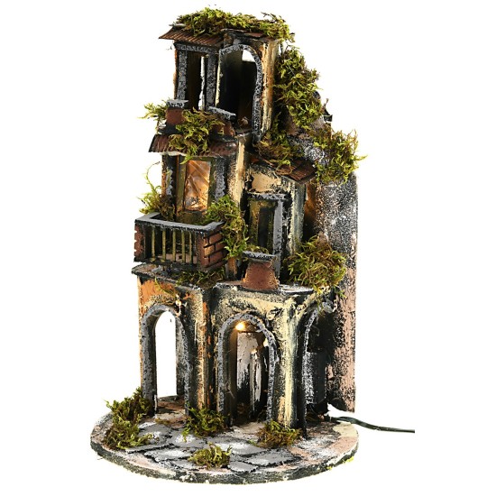 "Village illuminated in Neapolitan style with circular base cm"