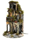 Illuminated village in Neapolitan style with circular base cm