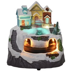 Pueblo con Papá Noel y tren completo de luces y sonidos cm. 2