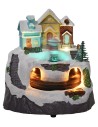 Village with Santa Claus and train complete with lights and